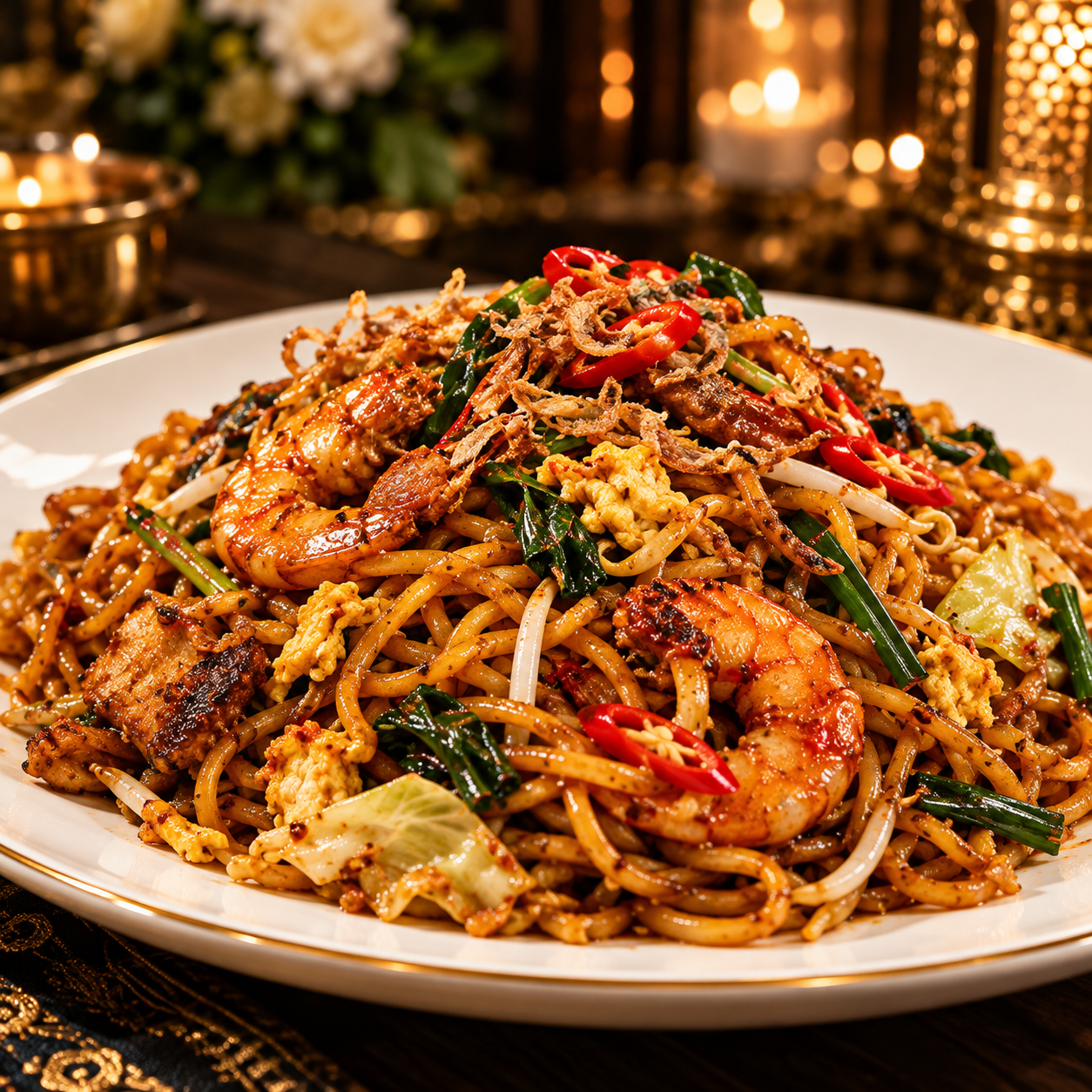 Ilustrasi mee goreng untuk sarapan