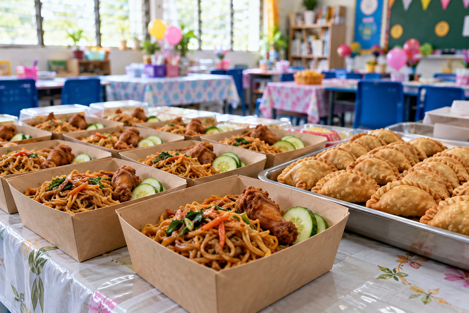 Ilustrasi bekal makanan untuk jamuan sekolah